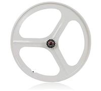 SBJKLYRN Set di Ruote per Mountain Bike Set di Ruote MTB da 26", Cerchi a 3 Raggi, for Bici Corsa, for Pista, for a Scatto Fisso, for, for con copertoncino, Nere(Rear Wheel White)