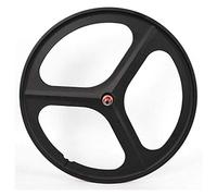 SBJKLYRN Set di Ruote per Mountain Bike Set di Ruote MTB da 26", Cerchi a 3 Raggi, for Bici Corsa, for Pista, for a Scatto Fisso, for, for con copertoncino, Nere(Rear Wheel Black)