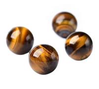 SBJKLYRN Sfera di Cristallo Decorativa, Pietre preziose curative Naturali, Sfera di Cristallo Gialla, Occhio Tigre, 4 Pezzi, Rotonda for Reiki, Meditazione(14~16mm)