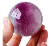 SBJKLYRN Sfera di Cristallo Decorativa, Sfera di Cristallo Fluorite Viola con Supporto Scultura Meditazione Stregoneria Feng Shui Decorazioni for la casa(Diameter 1.6")