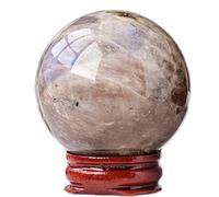 SBJKLYRN Sfera di Cristallo Decorativa, Sfera di Cristallo Naturale in Pietra Luna con Occhio Blu for la Decorazione Domestica Fengshui da Meditazione(55~60mm)