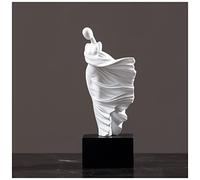 SBJKLYRN Statua, Decorazioni Moderne di Arte Astratta con Donne al Vento for mensole da Camera Letto, Ufficio, Mobile TV, Bagno(White)