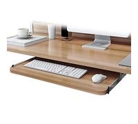 SBJKLYRN Tastiera con Supporto, Cassetti Estraibili for Tastiera e Mouse, Facile da installare/Regolabile in Altezza, Supporto for ripiano Porta Tastiera(Walnut,70 * 27 cm(28 * 11 inch))