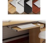 SBJKLYRN Tastiera con Supporto， for scrivania Regolabile in Altezza, prolunga for scrivania da 55/60/70 cm, ripiano in Legno Estensibile, Facile Installazione, Supporto ergonomico(White,70cm x 25cm)