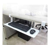 SBJKLYRN Tastiera con Supporto, Ripiano for Tastiera Scorrevole, Piattaforme for Tastiera, Vassoio for Tastiera sotto la scrivania con Morsetto, poggiapolsi ergonomico for scrivania(White)