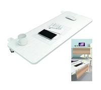 SBJKLYRN Tastiera con Supporto, Supporto for Tastiera Pieghevole a 90° in Legno, con Staffa a K, Supporto ergonomico for Braccio da Tavolo e Gomito for Ufficio(White,65x25cm(26x10Inch))