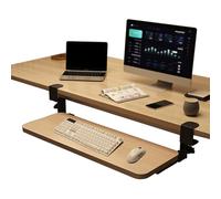 SBJKLYRN Tastiera con Supporto， Vassoio for Tastiera da scrivania for Computer, sotto la scrivania, ripiano Scorrevole for Tastiera, cassetti Estraibili for Tastiera e Mouse(Wood,65 * 24Cm)