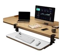 SBJKLYRN Tastiera con Supporto, Vassoio for Tastiera da scrivania for Computer, sotto la scrivania, ripiano Scorrevole for Tastiera, cassetti Estraibili for Tastiera e Mouse(White,75 * 24Cm)