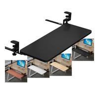 SBJKLYRN Tastiera con Supporto， Vassoio for Tastiera Grande 52, 65, 75 cm, Piattaforma Estraibile sotto la scrivania con Morsetto a C, ergonomico a Scorrimento(Teak,65 * 25 cm (26 * 10 inch))
