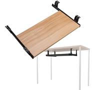 SBJKLYRN Tastiera con Supporto， Vassoio for Tastiera in Legno a 5 Colori sotto la scrivania, cassetti for Tastiera Regolabili in Altezza, con Guida Scorrevole, Facile da estrarre(Maple,L 54cm*W 27cm)