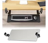 SBJKLYRN Tastiera con Supporto, Vassoio Porta Tastiera Scorrevole sotto la scrivania 52/65/75x25 cm Cassetto Porta Tastiera Estraibile con Guide scorrevoli(Blanc,52 * 25 cm(21 * 10 inch))