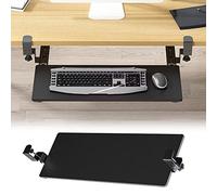 SBJKLYRN Tastiera con Supporto, Vassoio Porta Tastiera Scorrevole sotto la scrivania 52/65/75x25 cm Cassetto Porta Tastiera Estraibile con Guide scorrevoli(Noir,75 * 25 cm (30 * 10 inch))