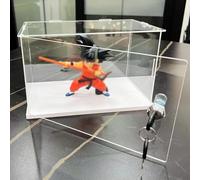 SBJKLYRN Vetrina trasparente， Scatola espositiva in acrilico rimovibile for oggetti da collezione, scatola portaoggetti antipolvere da banco for action figure(15cm(6") x15cm(6") x25cm(10"))