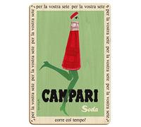 SBKGBIEHG Targa in metallo divertente per la tua sete Campari Soda, decorazione retrò per casa, cucina, bar, caffetteria, club, grotta, decorazione da parete vintage, 20 x 30 cm