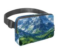 Sblocca avventure illimitate con il nostro marsupio da viaggio premium per uomini e donne, una borsa a tracolla per corsa, passeggiate, escursionismo e ciclismo, motivo montagne, Multicolore#04,