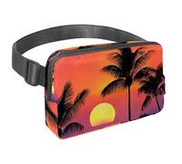 Sblocca avventure illimitate con il nostro marsupio da viaggio premium per uomini e donne, una borsa a tracolla per corsa, passeggiate, escursionismo e ciclismo, silhouette di albero di cocco,
