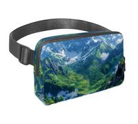 Sblocca avventure illimitate con il nostro marsupio da viaggio premium per uomini e donne, una borsa a tracolla per corsa, passeggiate, escursionismo e ciclismo, motivo montagne, Multicolore#01,
