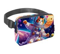 Sblocca avventure illimitate con il nostro marsupio da viaggio premium per uomini e donne, una borsa a tracolla per corsa, passeggiate, escursionismo e ciclismo, simpatico gatto nello spazio,