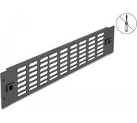 Sblocco 19? Pannello armadio di rete con fessure di ventilazione senza attrezzi 2 U nero NEW