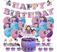SBOACXC Decorazione di Compleanno Cat Party Decorazione Forniture di Partito Bandiera Tirare Palloncino Bandiera Insertizione di Buon Compleanno Banner Balloon Cake Top Paper Cup