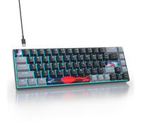 SbocKeeb 65% Tastiera Meccanica, Mini Tastiera Gaming 60 Percento Bianca 68 tasti, Wired Tastiera Compatta, Layout US QWERTY interruttore lineare rosso per PC Windows/Laptop/Mac (Ice Dark)