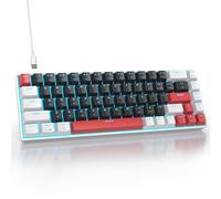 SbocKeeb 65% Tastiera Meccanica, Mini Tastiera Gaming 60 Percento Bianca 68 tasti, Wired Tastiera Compatta, American QWERTY interruttore lineare rosso per PC Windows/Laptop/Mac