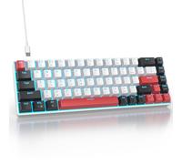 SbocKeeb 65% Tastiera Meccanica, Mini Tastiera Gaming 60 Percento Bianca 68 tasti, Wired Tastiera Compatta, Layout American QWERTY interruttore lineare rosso per PC Windows/Laptop/Mac