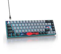 SbocKeeb 65% Tastiera Meccanica, Mini Tastiera Gaming 60 Percento Bianca 68 tasti, Wired Tastiera Compatta, Layout US QWERTY interruttore lineare rosso per PC Windows/Laptop/Mac (Ice Dolch)
