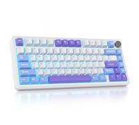 SbocKeeb M75 Tastiera meccanica wireless con manopola, Tastiera da gioco meccanica compatta 75% RGB sostituibile a caldo BT5.0/2.4G/USB con Creamy Switch-5 schiume fonoassorbenti - QWERTY americana