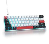 SbocKeeb Meccanica 60% Gaming, 61 Tasti Mini Tastiera Gaming Piccola 60 Percento Tastiera Retroilluminata, QWERTY Americana，Switch Lineari Rossi Compatta per PC, Mac, Office