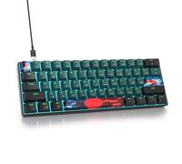 SbocKeeb Meccanica 60% Gaming, 61 Tasti Mini Tastiera Gaming Piccola 60 Percento Tastiera Retroilluminata, QWERTY Americana，Switch Lineari Rossi Compatta per PC, Mac, Office
