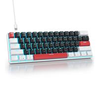 SbocKeeb Meccanica 60% Gaming, 61 Tasti Mini Tastiera Gaming Piccola 60 Percento Tastiera Retroilluminata, QWERTY Americana，Switch Lineari Rossi Compatta per PC, Mac, Office