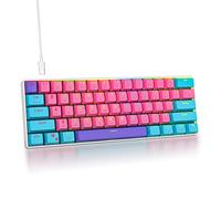 SbocKeeb Tastiera da gioco al 60%, Wired RGB Tastiera meccanica America QWERTY, Mini 61 tasti USB Tastiera Anti-Ghosting per PC Gamer Typist, GS61 RGB-61 Pink)