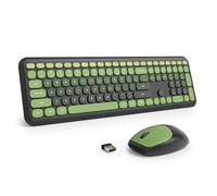 SbocKeeb Ttastiera e Mouse Senza Fili, Tastiera Silenziosa e Mouse Wireless, Full Size, Sottile Tastierino Numerico 2.4GHz, Americana QWERTY per laptop, desktop, MacBook, PC (Dark Green)