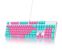 SbocKeeb V200 Tastiera da gioco RGB, tastiera meccanica cablata da 104 tasti full size, tastiera cremosa con tastierino numerico, interruttore rosso lineare NKRO tastiere full size Americana QWERTY