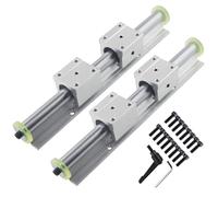 SBR20, guida lineare lineare, 2 pezzi SBR20-1000 mm, in acciaio al carbonio, in alluminio, con 4 blocchi di guida SBR20UU e 4 anelli di sicurezza per stampanti 3D e CNC Machin