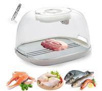 Sbrinatore elettrico per carne con circolazione dell'aria a 360° per uno scongelamento rapido, include vassoio di scongelamento, vassoio antigoccia e coperchio per carne, pesce e verdure
