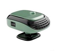 Sbrinatore per parabrezza auto, riscaldatore portatile per abitacolo, 12 V, ventola di riscaldamento veloce, flusso d'aria regolabile, materiale ABS, verde, per camion, camper, SUV, uso invernale