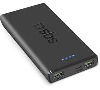 SBS 10.000mAh 10K Power Bank Caricabatterie X2 Porta USB-A Nera Per Cabina Aerea