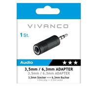Sbs - Adattatore Audio Con Jack 6,3 Mm F/jack 3,5 M-nero SBS