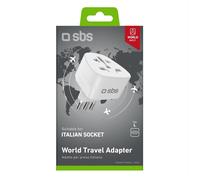 Sbs - Adattatore Da Presa Muro Italiana A Universale-bianco SBS