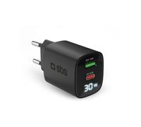 SBS Alimentatore LCD USB-C 30W, Tecnologia GaN, Power Delivery (PD 3.0 PPS)