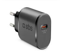SBS Alimentatore USB-C 15W, Ricarica Rapida, Adaptive Fast Charge (AFC), Compatto, Caricatore per iPhone, iPad, Airpods, Samsung, Pixel, Tablet, Smartphone, Nero