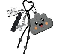 SBS - Bijoux Charms- set di pendagli con mini pouch per borse o portachiavi Gri