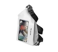 SBS Borsa marsupio impermeabile con tracolla monospalla removibile, capacità 2 litri, resistente alla sabbia, inserto touch screen per smartphone, bianco