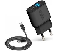 Sbs Caricabatterie a Rete da Viaggio 2 USB + 1 Cavo USB/Type-C TEKITTRC2U2AFASTK