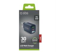 Sbs - Caricabatterie Da Muro Tetrganlcd1usb1c30b-blu SBS
