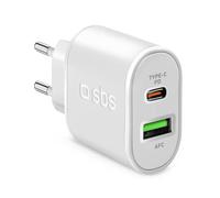 Sbs Wall Charger Caricabatterie 1xUsb-A + 1xUsb-C 20W Tetrpd20w Caricabatterie C