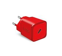 SBS Caricabatterie Portatile per Samsung, iPhone, Xiaomi, Oppo, Caricatore Gan rapido da 20W per Smartphone e Tablet, Caricabatterie Power Delivery Veloce e Sicuro con USB-C, Rosso