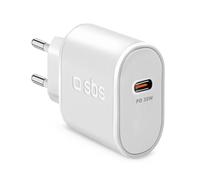 SBS Caricatore Caricabatterie USB-C, 30W, Power Delivery, Presa Europea, per Smartphone, Tablet, e-Reader, TWS, iPhone, Samsung, Xiaomi, Huawei, Oppo